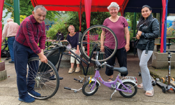 Fahrradreparatur, Einsatz Geflüchtete