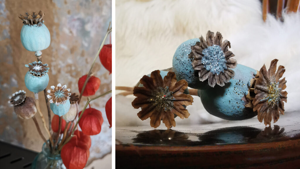 Mohnkapseln im Boho-Style