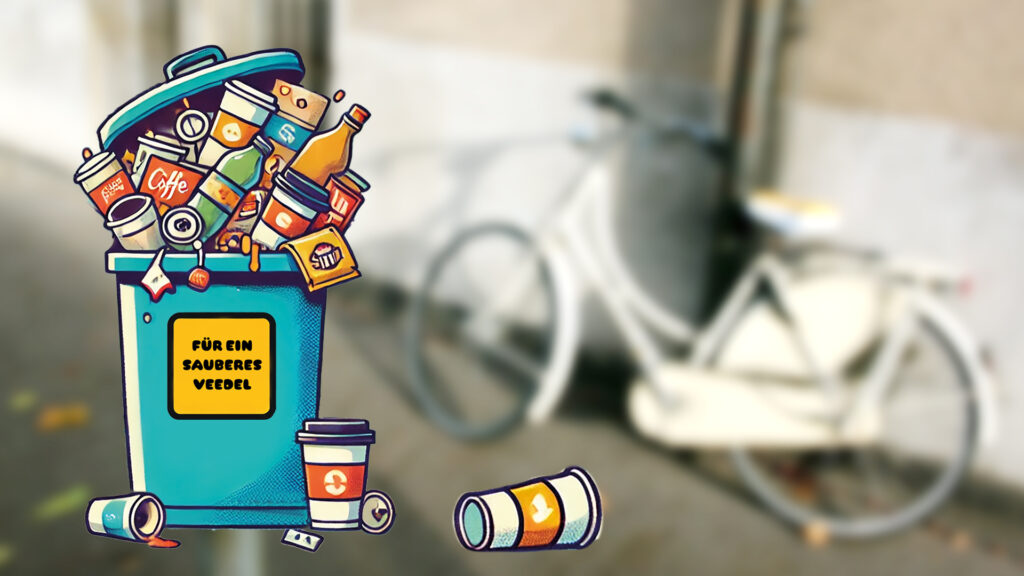 Illu übervolle Mülltonne