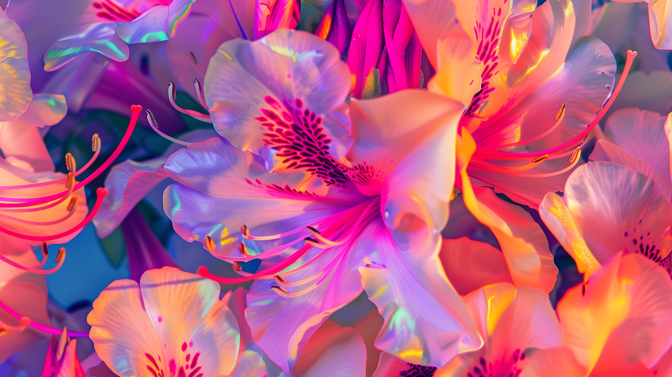 Blütenrausch in rot und blau